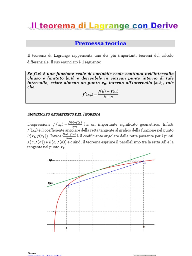 Teorema Di Lagrange Con Derive