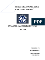 Shri Banarsidas Chandiwalla Sewa Smarak Trust Society Database Management System Lab File