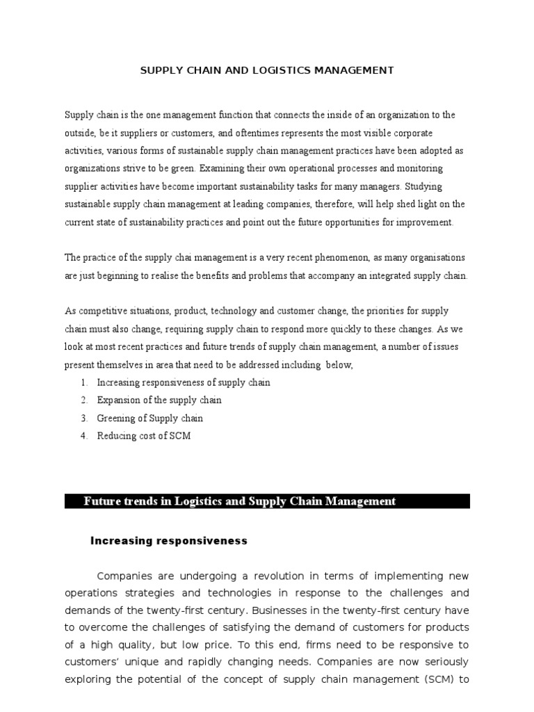Responsive Supply Chain Management Insights | PDF | Supply Chain ...