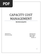 Capacity Cost Management: Monograph