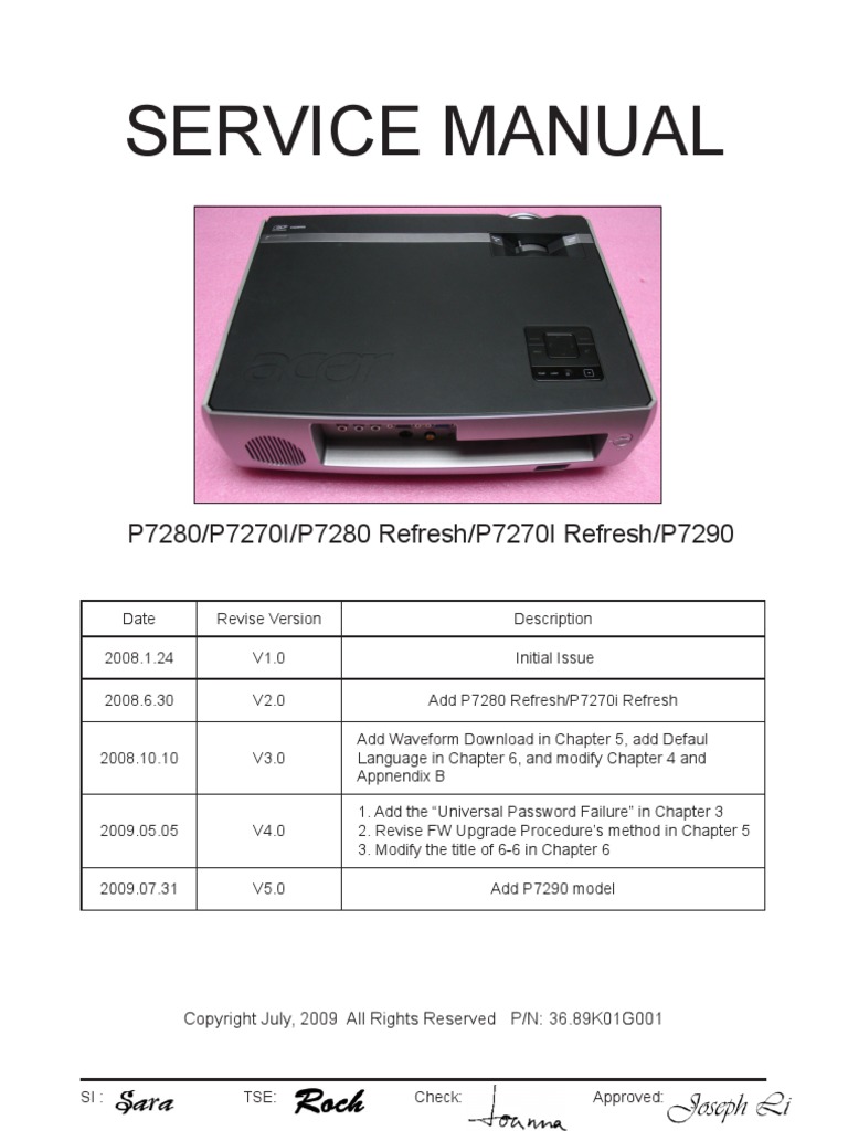 SG_Acer_P7280_P7270i_P7280rf_P7270irf_P7290_V5_0 | High Definition  Television | Video