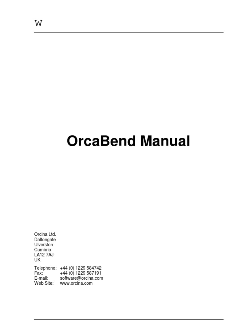 Orcabend Manual | PDF | Stress (Mechanics) | Young's Modulus
