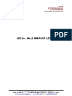Yes Inc. Mali Support Letter