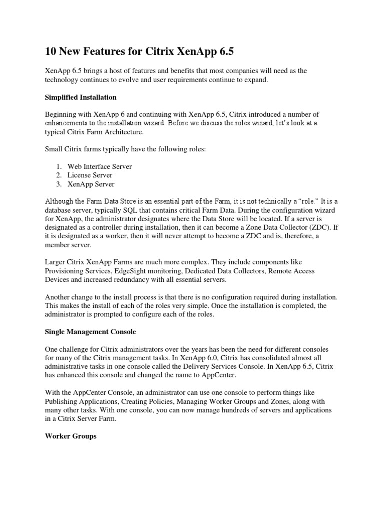 10 New Features For Citrix XenApp 6 | PDF | Citrix Systems | Provisioning