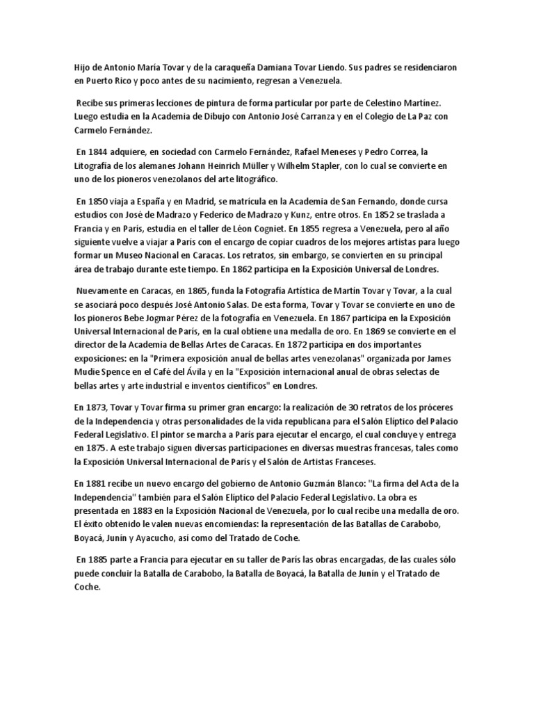 Vida y legado de Martín Tovar y Tovar | PDF | Pintores | Pinturas