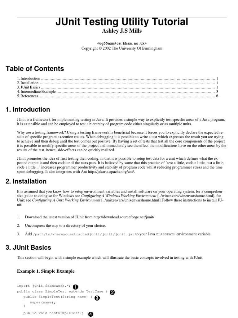 Junit Testing Utility Tutorial: Ashley J.S Mills | PDF
