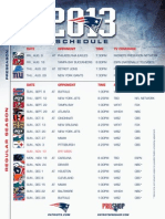 2013 Patriots Schedule