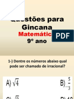 Questões Matemática 9o ano