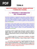 Tema 06 - Instituciones Feudo Vasallaticas y Derecho Feudal.