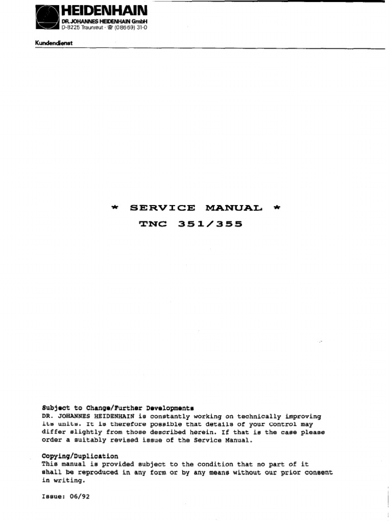 ... Array - heidenhain tnc 351 355 service manual electrical engineering rh  pt ...