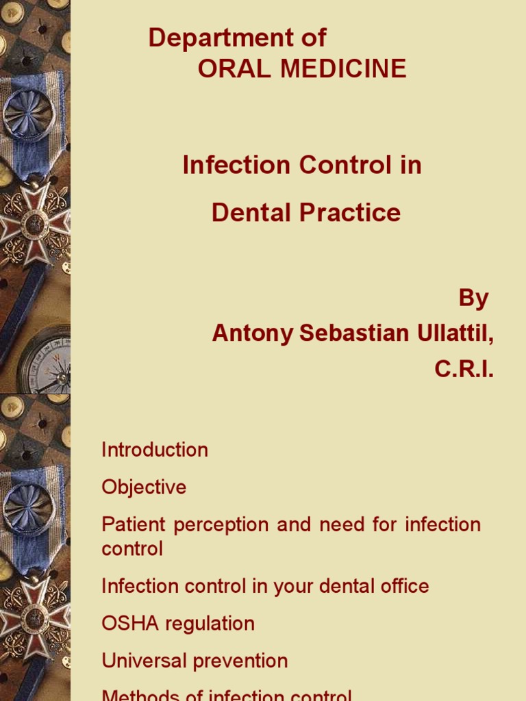 Infection Control in Dental Practice PDF Sterilization