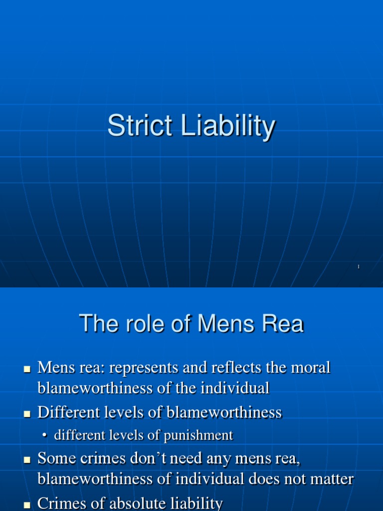 Seminar 6 Strict Liability | PDF | Mens Rea | Criminal Law