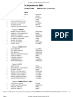 #Ciclismo Resultados Campeonato Suramericano #BMX 2013 Santiago Del Estero