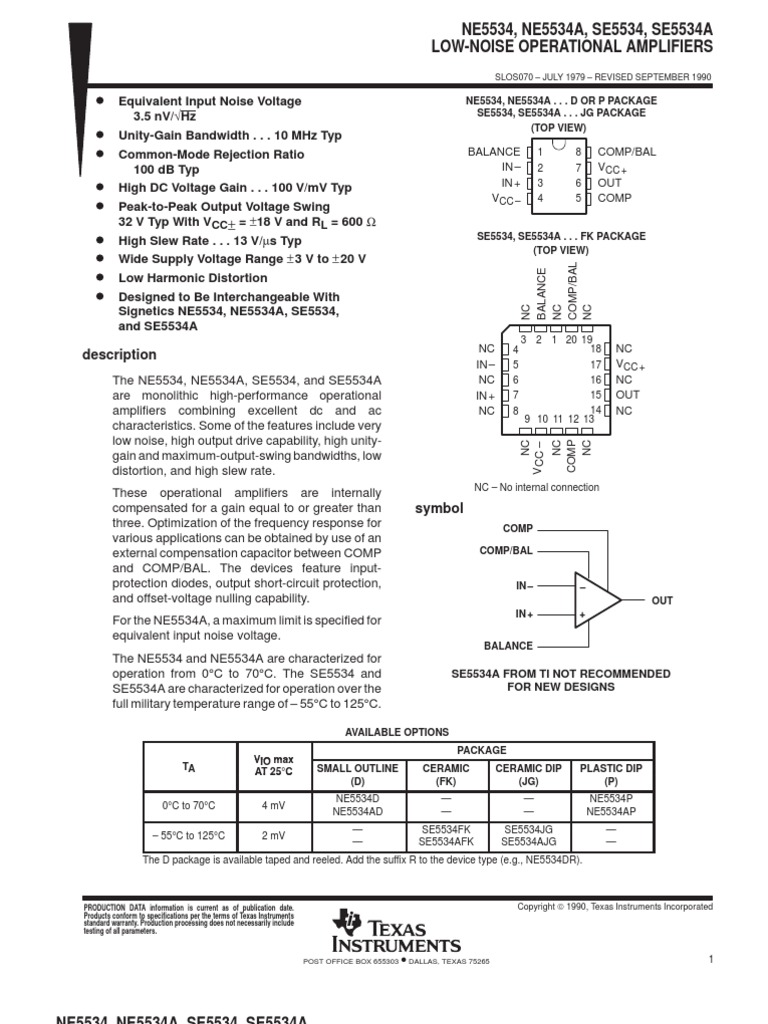 ne5534.pdf | Amplifier | Operational Amplifier