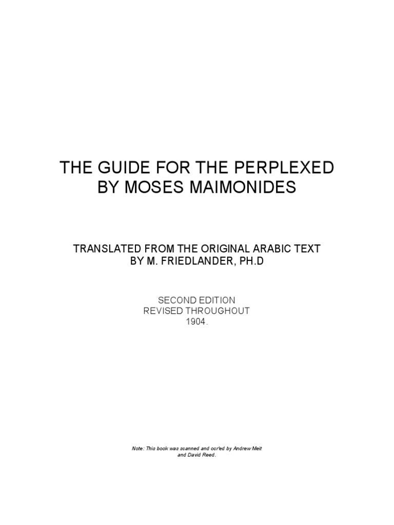 Maimonides Guide Pdf