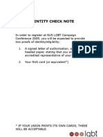Identity Check Note in Order To Register at Nus