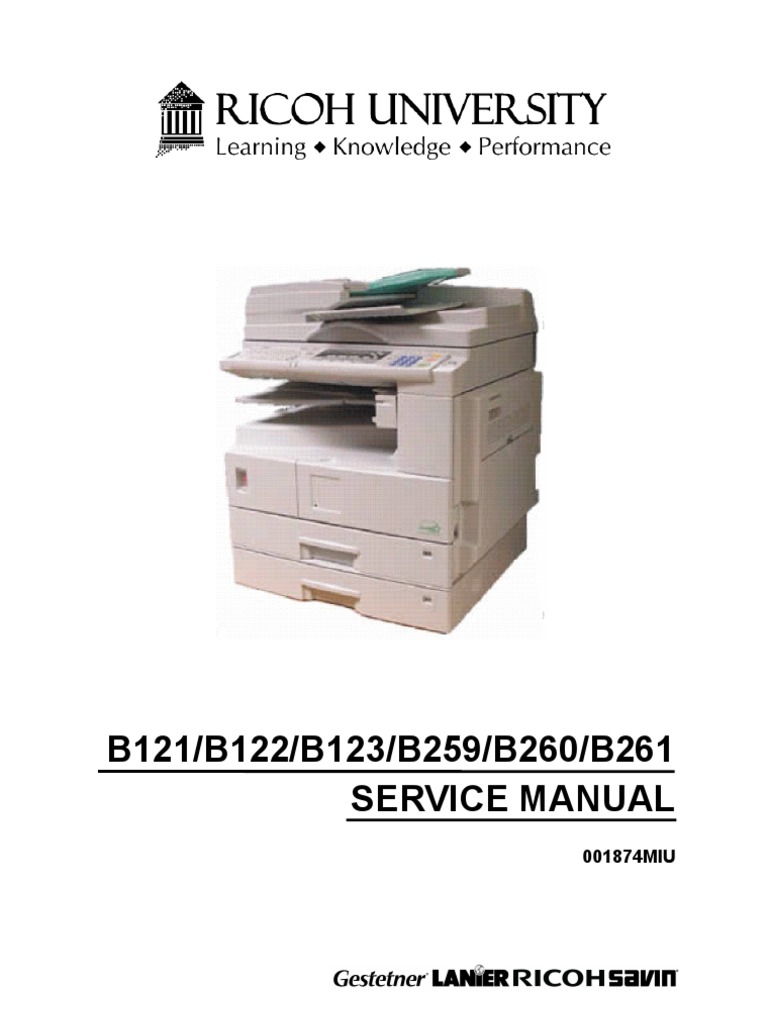 Service ManualB121/B122/B123/ B259/B260/B261 SERVICE MANUAL | Image Scanner  | Photocopier