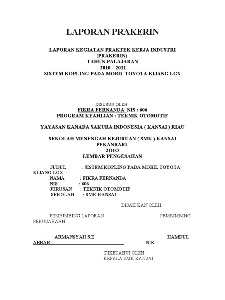 Contoh Laporan Prakerin Otomotif Sepeda Motor Pdf