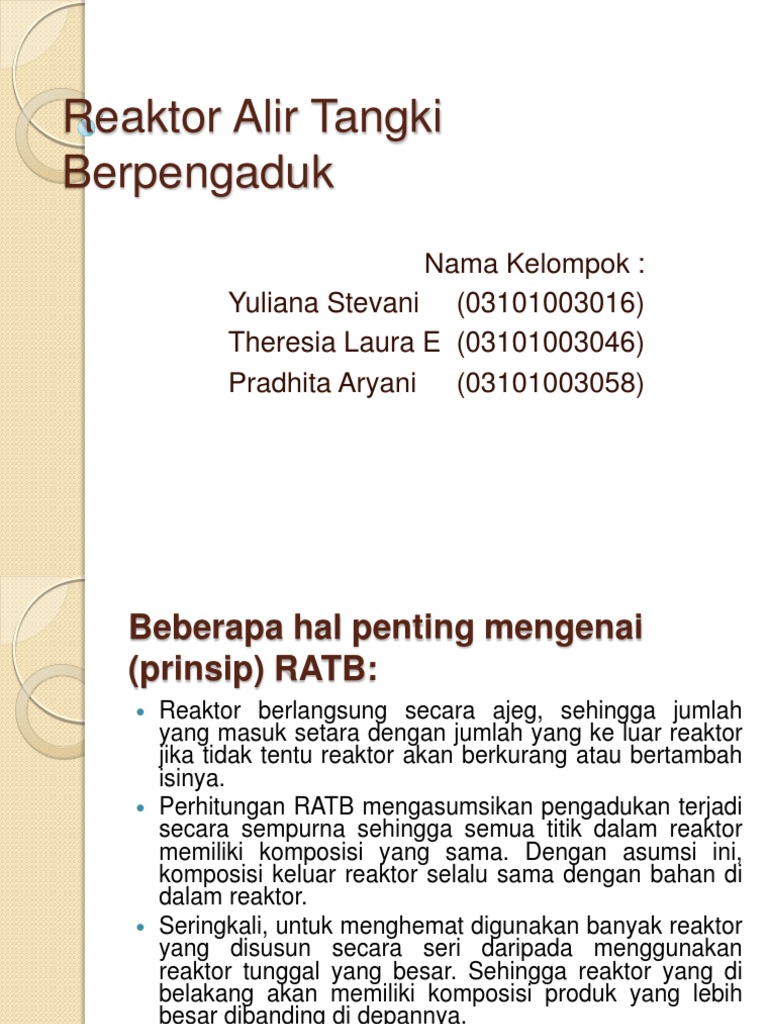 Prinsip dan Analisis Reaktor RATB | PDF | Komputer