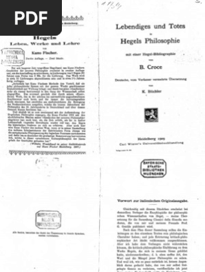 Croce (1909) - Lebendiges Und Totes In Hegels Philosophie | Pdf