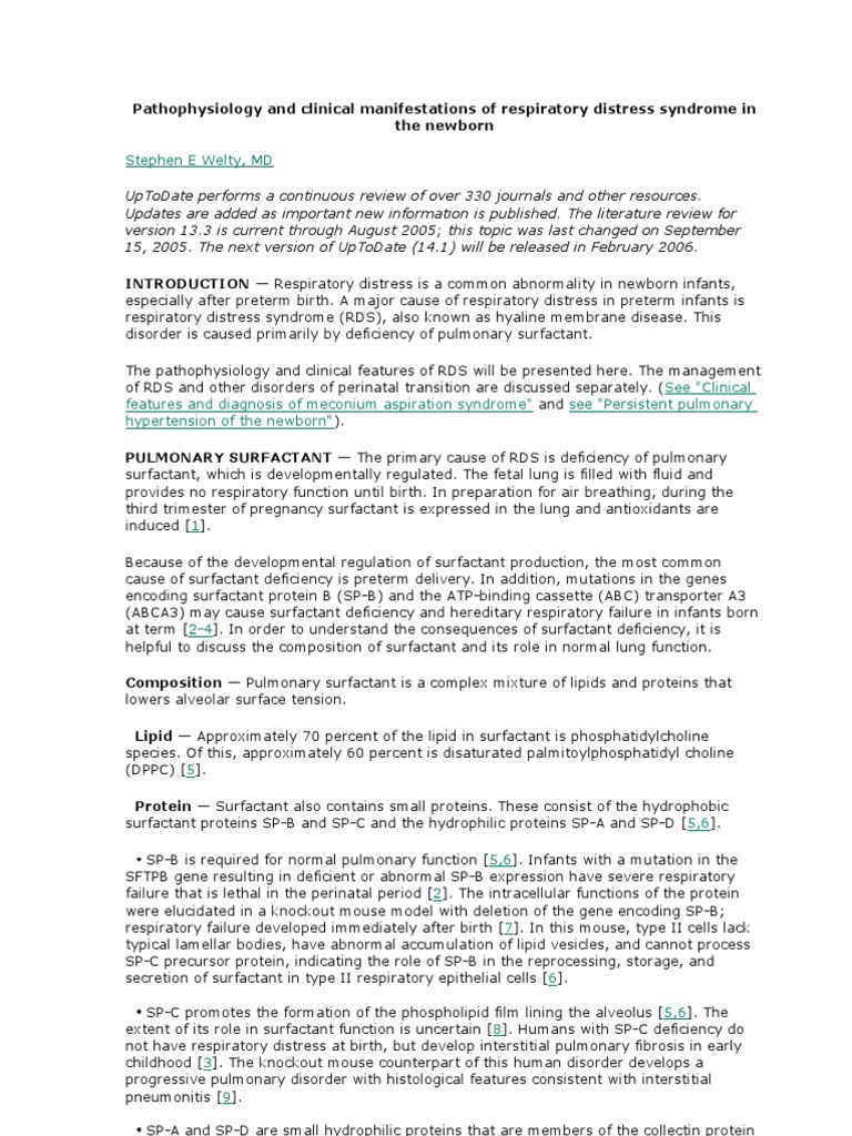 Pathophysiology and Clinical Manifestations of Respiratory Distress ...