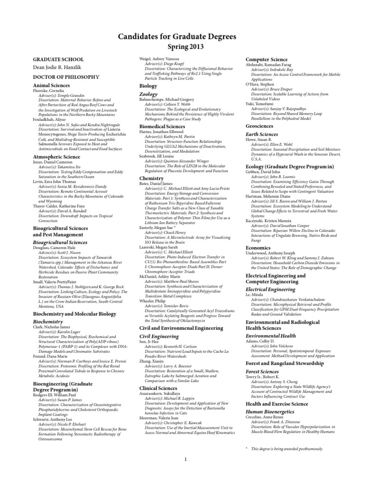 CSU Graduates Spring 2013 | PDF | Self-Improvement | Science & Mathematics