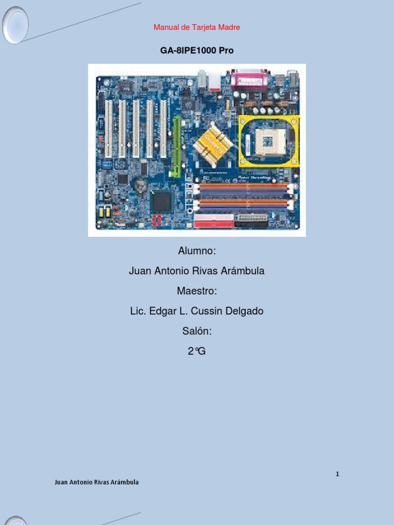 Manual De Tarjeta Madre | PDF