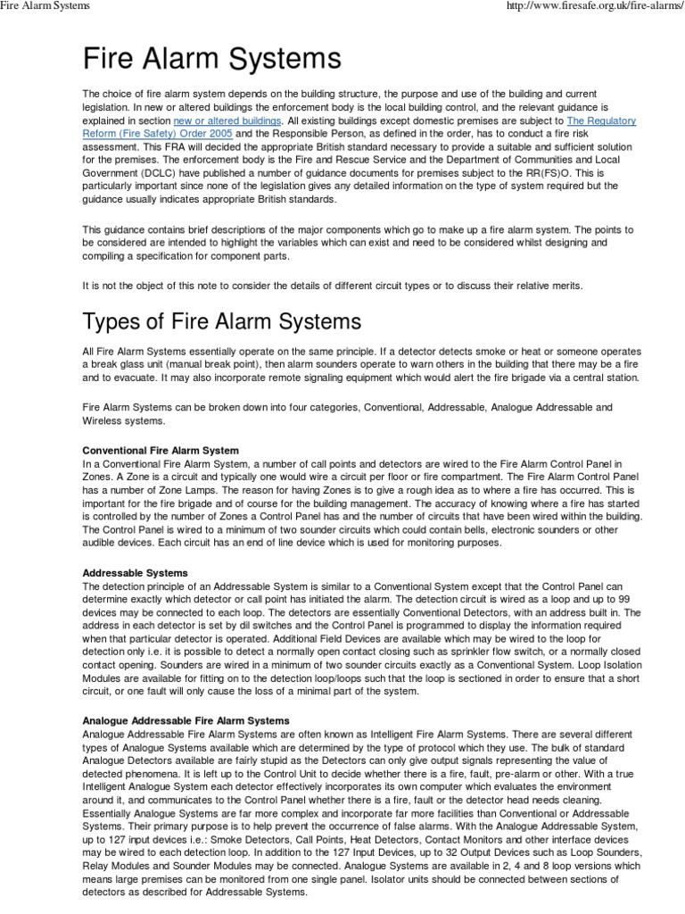 Fire Alarm Systems PDF Sensor Smoke