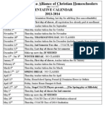 Tentative Calendar 2013-2014