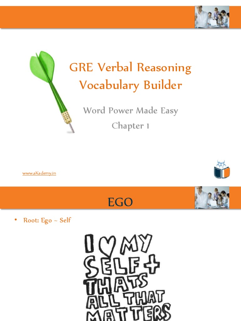 GRE Verbal Reasoning Vocabulary Builder Word Power Made Easy