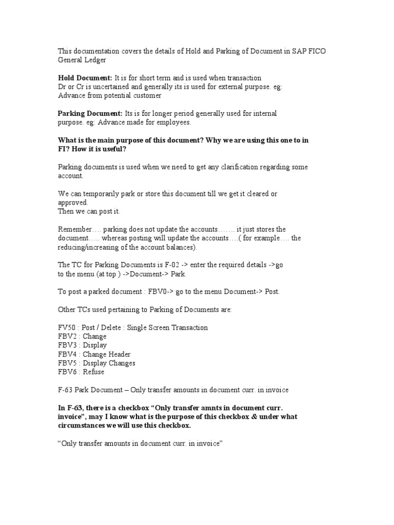 Hold And Parking Pdf Invoice Withholding Tax