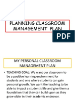 My Personal Classrrom Management Plan