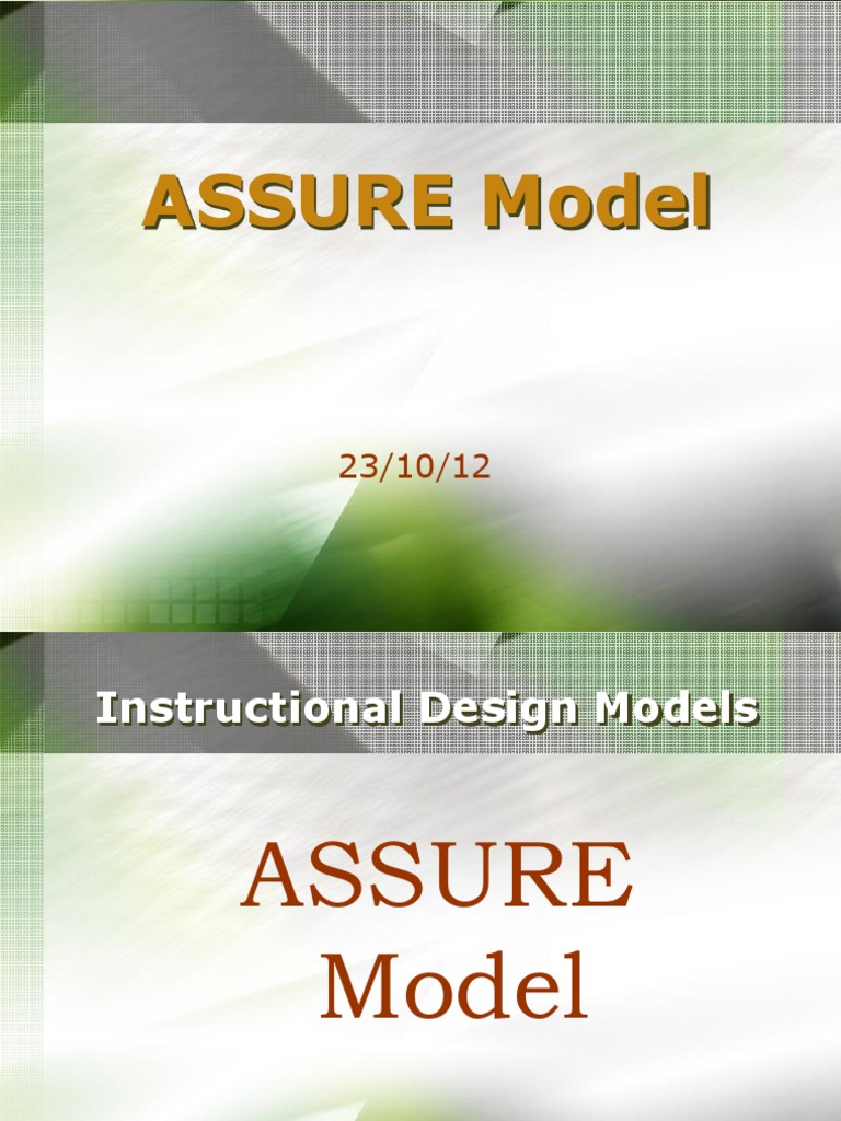 ASSURE Model PDF Instructional Design Lesson Plan