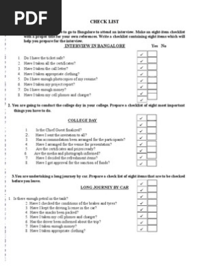 Checklist
