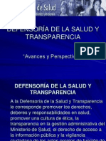 Defensoría de la Salud y Transparencia, avances y perspectivas