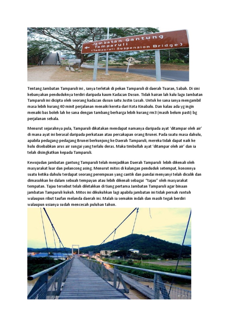 Sejarah dan Mitos Jambatan Tamparuli | PDF | Ilmu Sosial | Seni