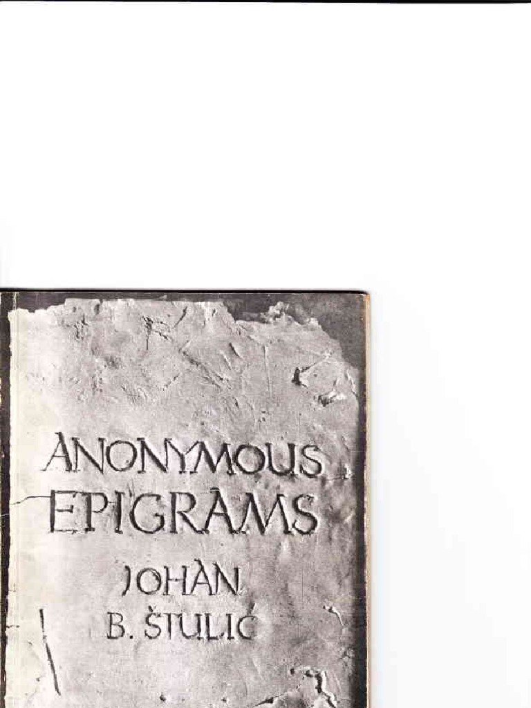 Anonymous Epigrams | PDF | Art | Poetry
