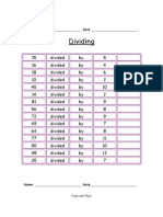 Dividing and division worksheet