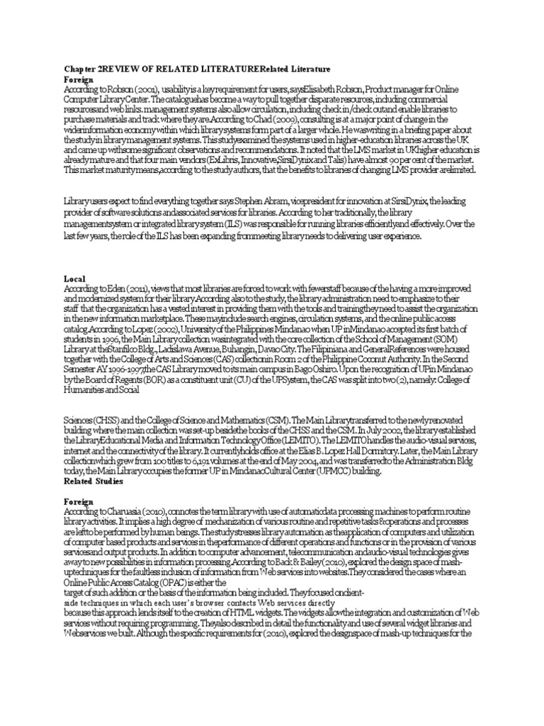 Review of related literature example picture