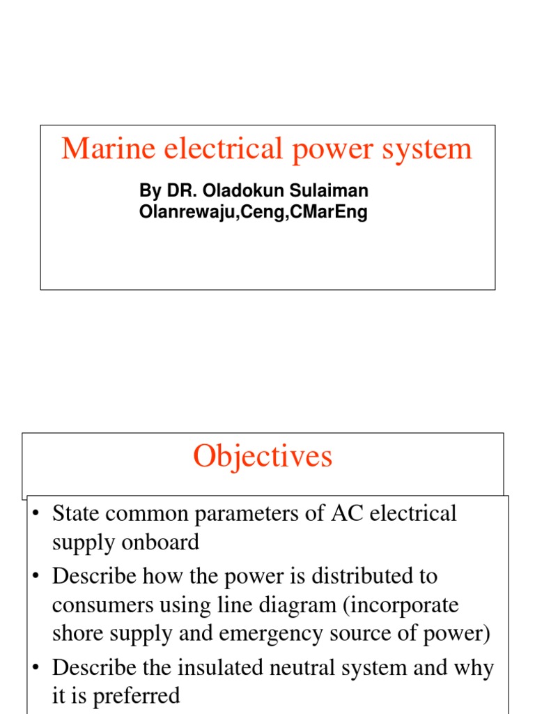 Marine Electrical Power System Overview | PDF | Electric Generator ...