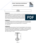 UNIVERSIDAD DE MÁLAGA: ELASTICIDAD Y RESISTENCIA DE MATERIALES - ENUNCIADOS DE PROBLEMAS DE TORSIÓN