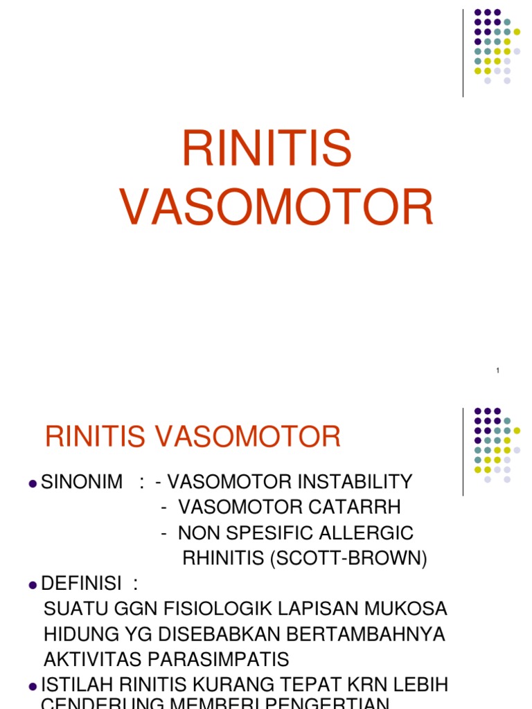 Pemahaman Rinitis Vasomotor | PDF
