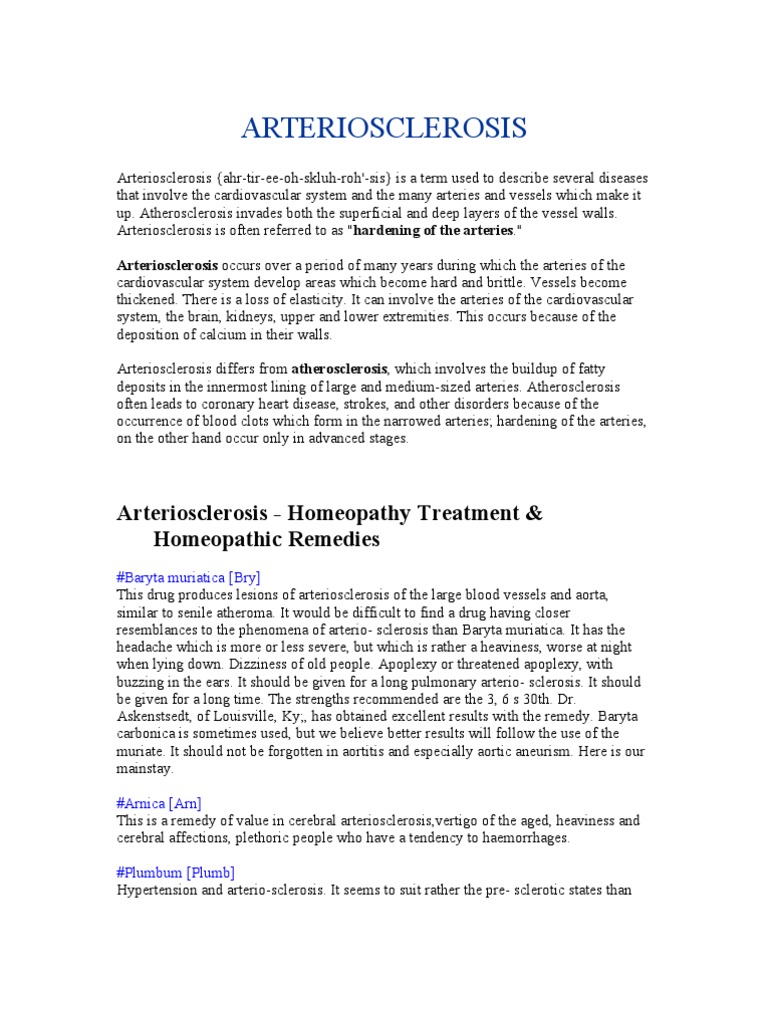Arteriosclerosis | PDF | Atherosclerosis | Artery