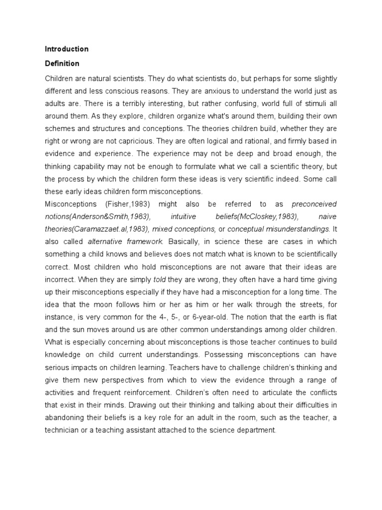 Addressing Children's Science Misconceptions | PDF | Concept | Science
