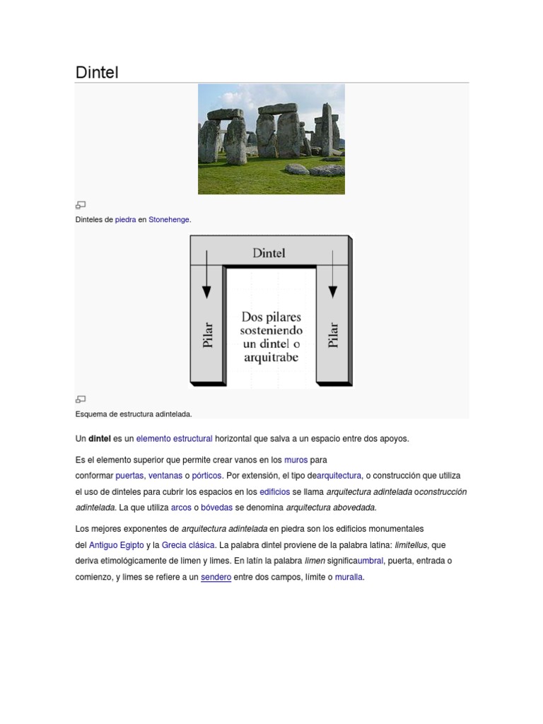 Tipos y características de dinteles | PDF | Bóveda (Arquitectura ...