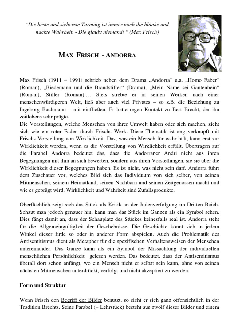 Handout Max Frisch Andorra Pdf Pdf