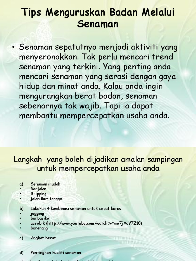 Tips Menguruskan Badan Melalui Senaman P Point Pdf