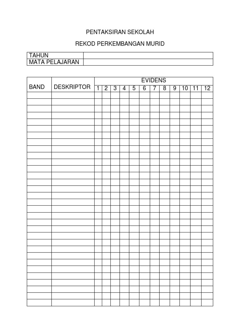 Rekod Perkembangan Murid | PDF