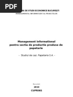 Management Informational Pentru Sectia de Productie Produse de Papetarie - Studiul de Caz - Papetaria SA