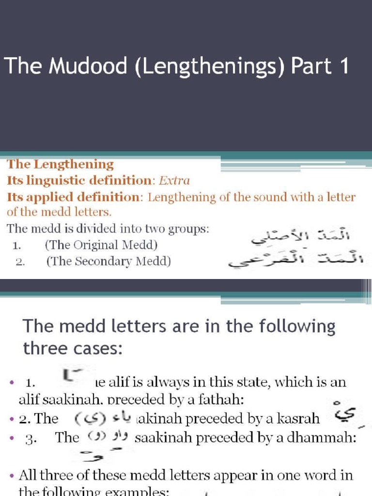 Understanding Mudood in Tajweed | PDF | Language Arts & Discipline